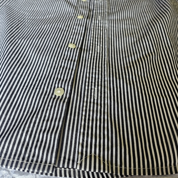 Womens Ralph Lauren Golf Black White Strip Button Up Tank Top Size 4 100% Cotton - Picture 7 of 11